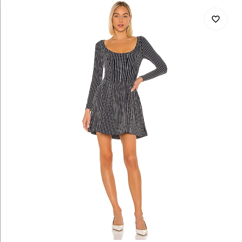LPA Blaer Dress in Navy & White